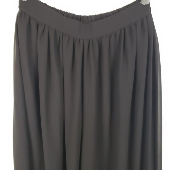 Patricia Moss Palazzo Pants Black Chiffon Pull On Wide Leg Evening Womens Size 6 - Picture 5 of 10